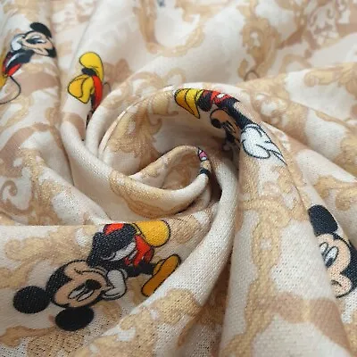 Soft Jersey Warm Fabric Stretchy Mickey & Minnie Mouse Print 150cm Wide • £14.95