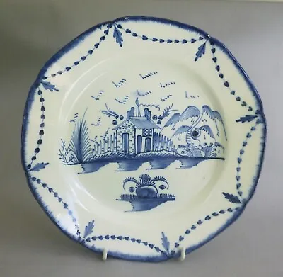 £125 • Buy Antique Blue Painted Pearlware Plate By J. Harrison. Wonderful Condition C1790