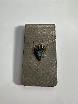 Vintage Southwestern Money Clip W/ Turquoise Pre-Owned • $12