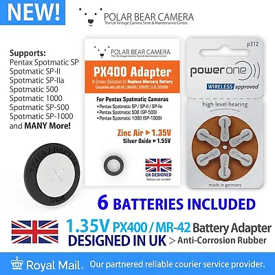 PX400 Battery Adapter + 6 Cell For Pentax Spotmatic SP MR-42 RM400 MRB400 1.35V • £11.99