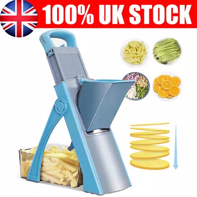 Safe Mandoline Vegetable Slicer Adjustable Vegetable Chopper Mandolin Kitchen Uk • £24.89