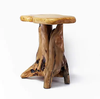 Cedar Root Wood Log Side Table End Table Rustic Primitive Natural Live Edge • $209.99