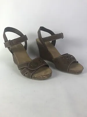 Marbella Flex Women's Wedge Sandals Sz 8 M Brown GUC Free Shipping • $14.99