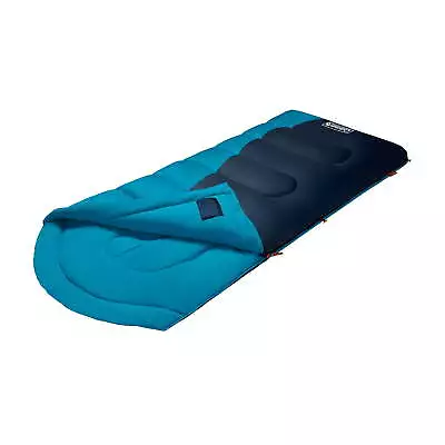 40-Degree Warm Weather Semi-Rectangular Big And Tall Sleeping Bag Blue 84”x36” • $39.98