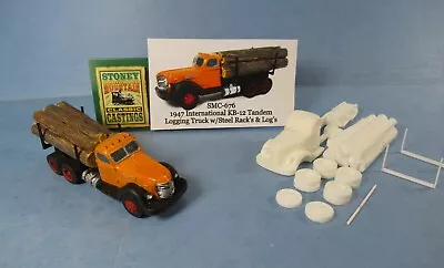 SMC-676 1947 International KB-12 Truck W/Log Load  HO-1/87 Scale White Resin • $31.95