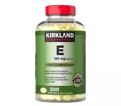 Kirkland Signature Vitamin E 180 Mg. 500 Softgels - EXP 08/2024 • $19.99
