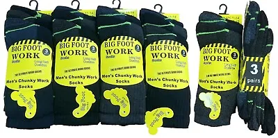 Mens Big Foot Heavy Duty Thick Work Boot Winter Socks Large Feet Size 11-14 • £8.99