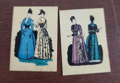 2 Vintage Miniatures Godey's Fashion Plates ~1.5 X 1  • $30