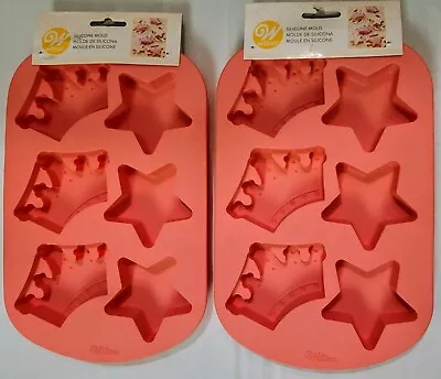 Wilton 2 Silicone Princess Themed Crowns & Star Molds Cake Soap Chocolate Pan • $24.99