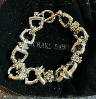 Michael Dawkins Sterling 7-1/4  Rondel Status Link Bracelet • $120