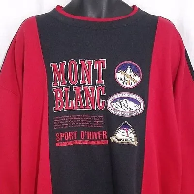 Mont Blanc Ski Sweatshirt Vintage 80s Les Grandes Alpes Trois Vallees Winter XL • $59.99