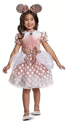 Minnie Mouse Rose Gold Disney Fancy Dress Up Halloween Toddler Child Costume • $50.85