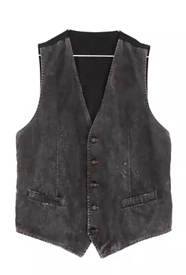 Vintage DOLCE & GABBANA Men's Suit Ripped Denim Vest Top Waistcoat Size 52 / L • $140