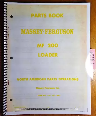 Massey Ferguson MF 200 MF200 Loader Parts Book Manual 651 123 M93 2/68 • $18.49