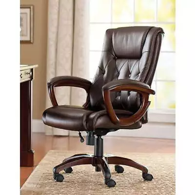 Executive Task Chair Mid-Back Manager's Office Chair With Arms  Bonded Leather • $235.09