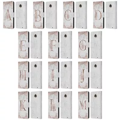 Nature Magick Rose Gold Marble Monogram Leather Book Case For Motorola Phones • $22.95