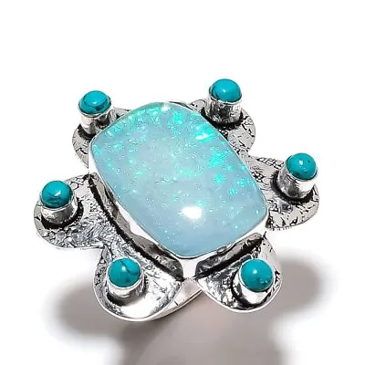 $9.99 • Buy Blue Triplet Opal Handmade 925 Sterling Silver Gift Jewelry Ring Size 9.5 V929