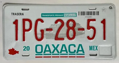 OAXACA Mexico Trailer License Plate #1PG-28-51 • $79.97