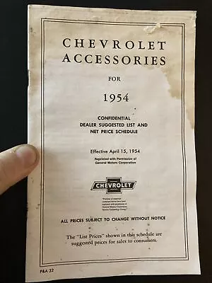 1954 Chevrolet Factory RARE GM Original Dealer Accessories Catalog • $11.95