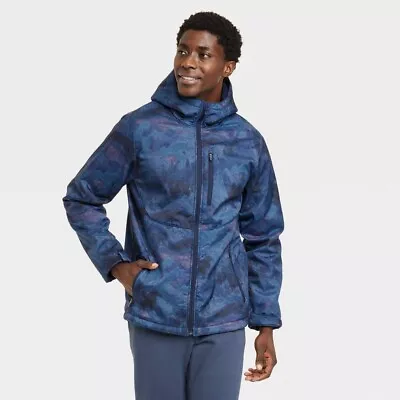 Nwt Men's All In Motion Blue Camo Softshell Sherpa Jacket Coat Xxl 2xl Large • $19.99