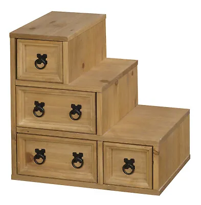Corona Accessories Storage Unit Cube Drawers Staircase Light Waxed Solid Pine • £84.99
