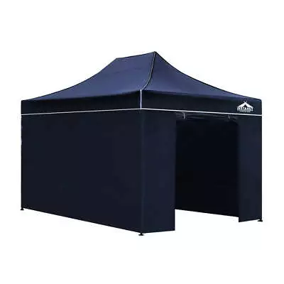 Instahut Gazebo Pop Up Marquee 3x4.5m Folding Wedding Tent Gazebos Shade Navy • $412.99