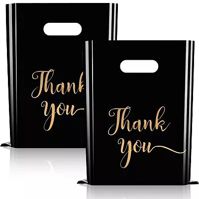 50 Pack Thank You Shopping Bags With Die Cut Handles For Retail Merchandise • $10.65