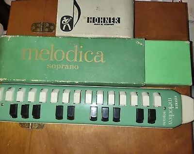 Vintage Green Soprano Hohner Melodica Made In Germany With Original Box • $55