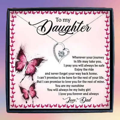 To My Daughter Necklace Father To Daughter Christmas Birthday Gift From Dad • $28.99