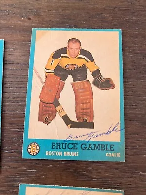 Bruce Gamble Boston Bruins Maple Leafs Signed Autographed Hockey NHL Card 1962 • $599