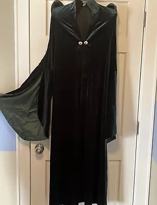 Womens Green Velvet Cloak Professor Mcgonagall Witch Sorceress Halloween  S • $30