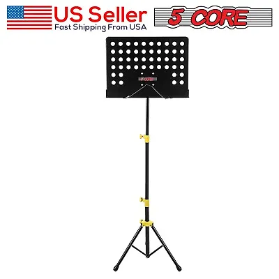 5Core Sheet Music Stand Portable Travel Folding Music Holder Heavy Duty Metal⚫🟡 • $20.99