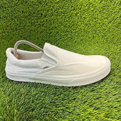 Vans Asher Slip On Mens Size 12 White Athletic Casual Shoes Sneakers 508731 • $39.99