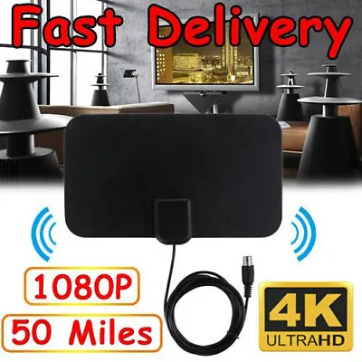 £4.99 • Buy Ultra-Thin Portable TV Antenna Indoor Outdoor Digital HD Freeview Aerial Ariel