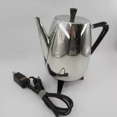 Rare Vintage Electric Silver West Bend 10 Cup Coffee Maker Percolator 7258E • $58