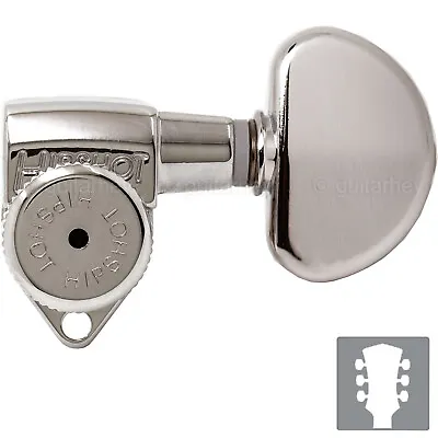 NEW Hipshot Grip-Lock Open-Gear TUNERS W/ LARGE Half Moon Buttons Set 3x3 NICKEL • $99.95