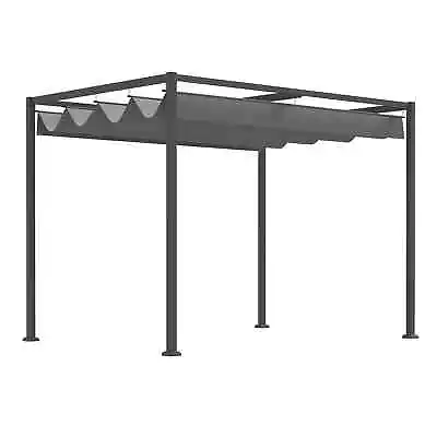 3 X 2m Metal Outdoor Pergola With Retractable Roof Outdoor Gazebo • £192.99