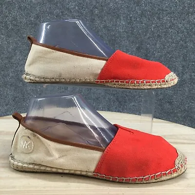 Michael Kors Shoes Womens 8.5 Meg Slip On Espadrille Loafer Flats Orange Fabric • $21.84