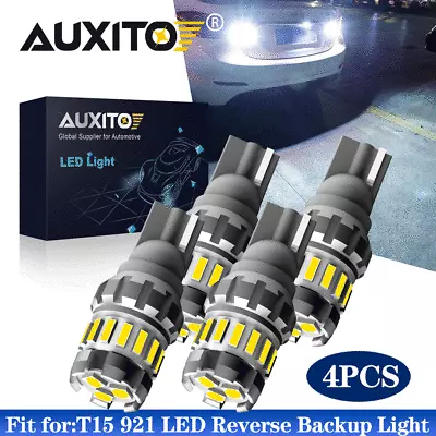 Pack4 AUXITO 921 912 T15 LED Reverse Backup Light Bulb 2400LM 6500K Super Bright • $12.99