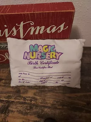 Vintage Magic Nursery Doll Pillow Baby Birth Certificate Rare Accessory 1990 • $12.99