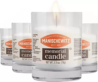 24 Hour Candles 1 Day Glass Yahrzeit Memorial Candles (4 Pack) | Burns 26 Hours • $20.89