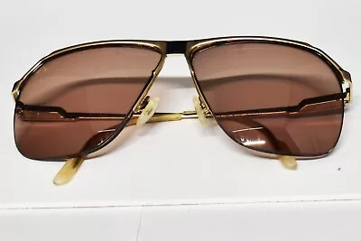 VINTAGE 1970s Gucci Aviator Sunglasses Frame - Polarized Brown Lenses With Power • $49.99