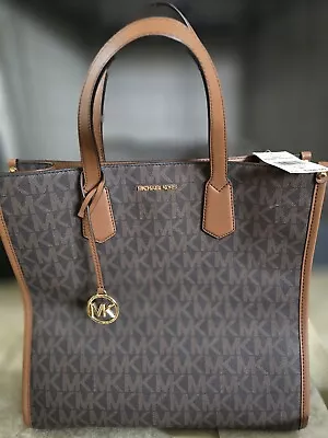 Michael Kors Jet Set Travel Top Zip Signature Monogram Tote Handbag For Women • $175