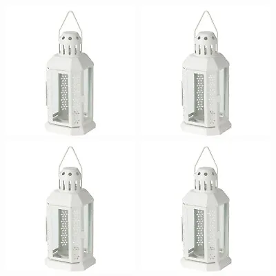 4×Ikea ENRUM Lantern For Tealight In/outdoor White 22 Cm • £18.98