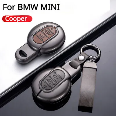 Zinc Alloy Genuine Cow Leather Smart Car Key Fob Cover Case For BMW MINI Cooper • $19.99