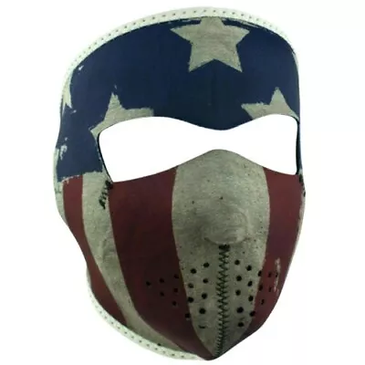 Zan Headgear Distressed Faded USA Flag Motorcycle Ski Full Face Neoprene Mask • $14.99