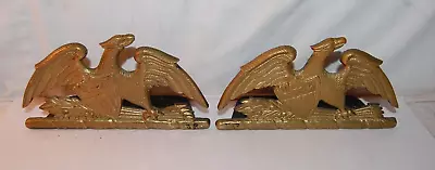 Antique Brass Eagle Bookends Pair Va. Metalcrafterssigned 1952 • $34.99