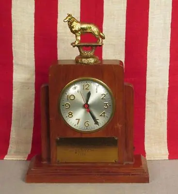 Vintage 1953 Lady Pat Hillside Farm Award Memorial Trophy Clock Dog Collie Top • $123.25