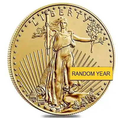 1/2 Oz Gold American Eagle $25 Coin BU (Random Year) • $1202.38