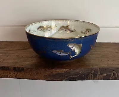 Daisy Makeig-Jones Wedgwood Fairyland Lustre Powder Blue Carp/Koi Bowl-C. 1915 • £1216.40